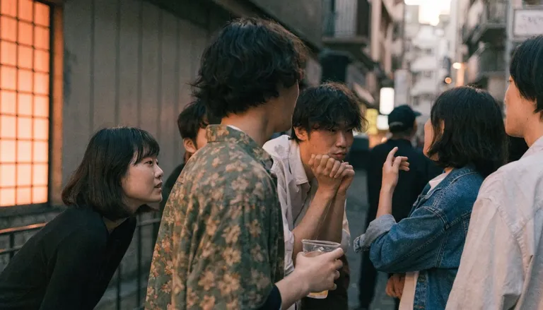 People talking and networking at a casual Tokyo meetup
