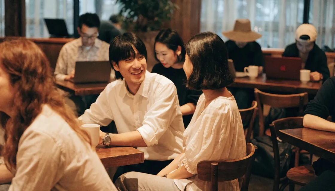 A group of digital nomads gathered at an event in Tokyo
